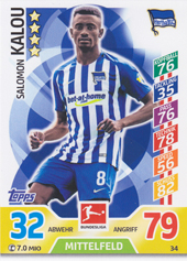 Kalou Salomon 17-18 Topps Match Attax BL #34