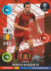 Busquets Sergio 2016 Panini Adrenalyn XL Road to EURO #75