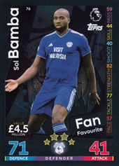 Bamba Sol 18-19 Topps Match Attax PL Fan Favourite #76
