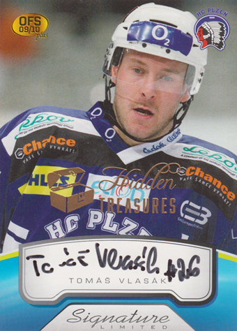 Vlasák Tomáš 2016 Hidden Treasures OFS Plus 09-10 Signature Limited #SIGN-19