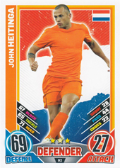Heitinga John 2012 Topps Match Attax England #92