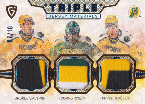 Smetana Rydén Klhůfek 24-25 GOAL Cards Maxa liga Triple Jersey Blue #JM-01