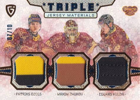 Ozols Zhukov Kulda 24-25 GOAL Cards Maxa liga Triple Jersey Blue #JM-06