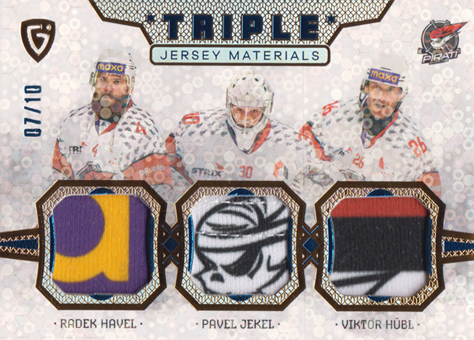 Havel Jekel Hübl 24-25 GOAL Cards Maxa liga Triple Jersey Blue #JM-08