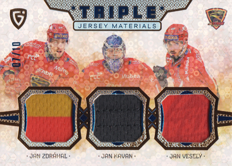 Zdráhal Kavan Veselý 24-25 GOAL Cards Maxa liga Triple Jersey Blue #JM-16