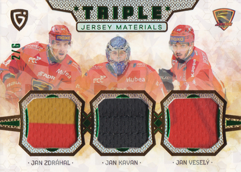 Zdráhal Kavan Veselý 24-25 GOAL Cards Maxa liga Triple Jersey Green #JM-16