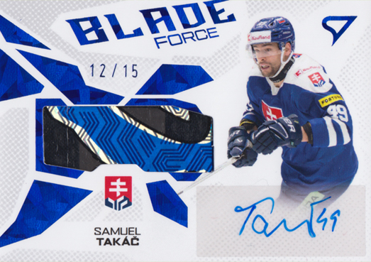 Takáč Samuel 2026 Hokejové Slovensko Blade Force Blue Auto #BFS-ST