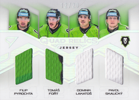 Mladá Boleslav 25-26 Tipsport Extraliga Play Off Quad Relics Silver Jersey #QRJ-MBL