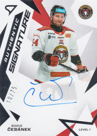 Česánek Boris 25-26 Tipsport Liga Authentic Signature Level 1 #SL1-BC