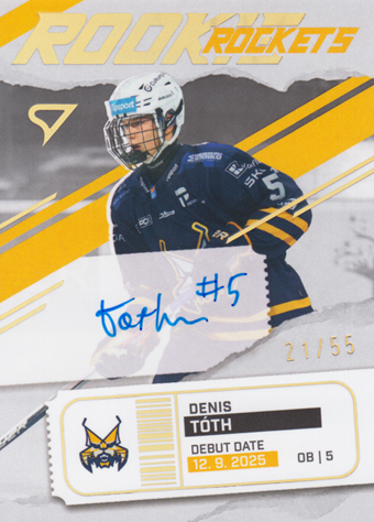 Tóth Denis 25-26 Tipsport Liga Rookie Rockets Gold Auto #RRS-DT