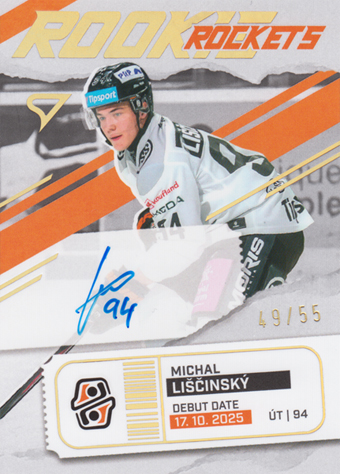 Liščinský Michal 25-26 Tipsport Liga Rookie Rockets Gold Auto #RRS-ML