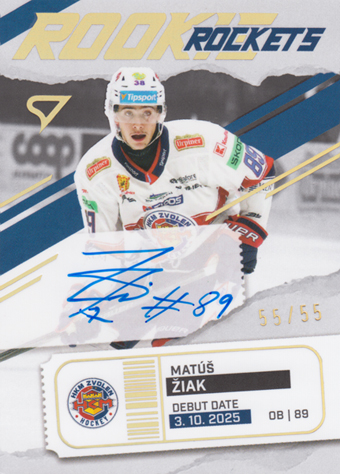 Žiak Matúš 25-26 Tipsport Liga Rookie Rockets Gold Auto #RRS-MZ