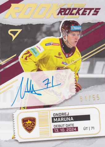 Maruna Ondrej 25-26 Tipsport Liga Rookie Rockets Gold Auto #RRS-OM