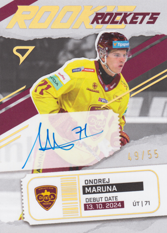 Maruna Ondrej 25-26 Tipsport Liga Rookie Rockets Gold Auto #RRS-OM