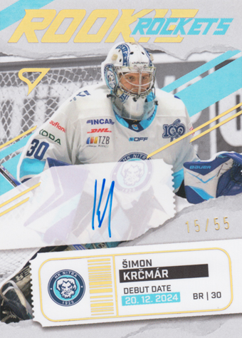 Krčmár Šimon 25-26 Tipsport Liga Rookie Rockets Gold Auto #RRS-SK