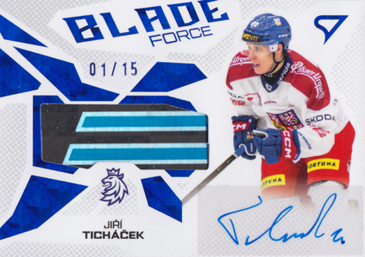 Ticháček Jiří 2026 Hokejové Česko Blade Force Blue Auto #BFS-JT