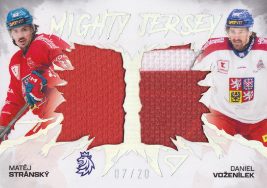 Stránský Voženílek 2026 Hokejové Česko Mighty Jersey Dual Silver #MJD-TV