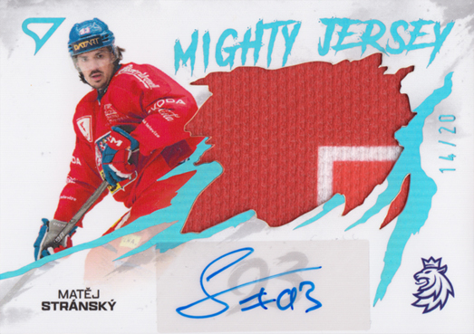 Stránský Matěj 2026 Hokejové Česko Mighty Jersey Blue Auto #MJS-MK