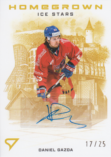 Gazda Daniel 2026 Hokejové Česko Homegrown Ice Stars Gold Auto #HSS-DG