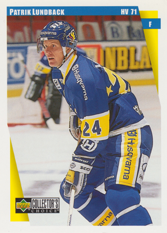 Lundback Patrik 97-98 UD Choice Swedish Hockey #95
