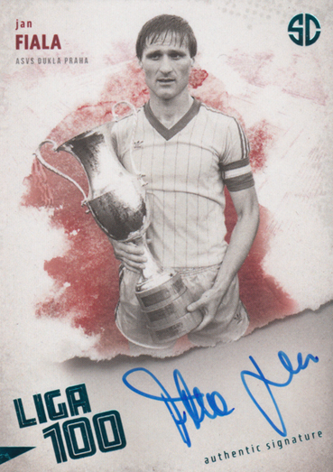 Fiala Jan 2024 Supr Cards Liga 100 Authentic Signature Turquoise #FI-JA