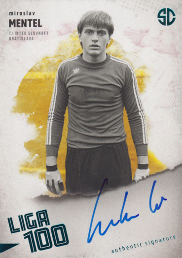Mentel Miroslav 2024 Supr Cards Liga 100 Authentic Signature Turquoise #ME-MI