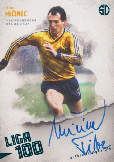 Mičinec Tibor 2024 Supr Cards Liga 100 Authentic Signature Turquoise #MI-TID