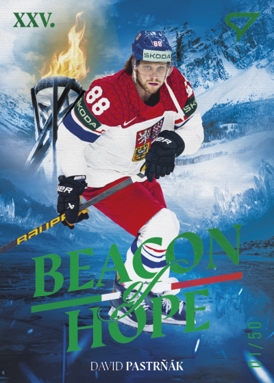 Pastrňák David 2026 Hokejové Česko Beacon of Hope Green #BH-24
