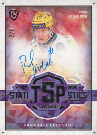 Klhůfek Pavel 25-26 GOAL Cards Maxa liga Statistics Auto Platinum #TOP-1