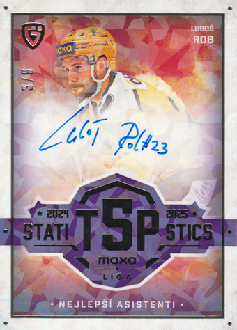 Rob Luboš 25-26 GOAL Cards Maxa liga Statistics Auto Platinum #TOP-13