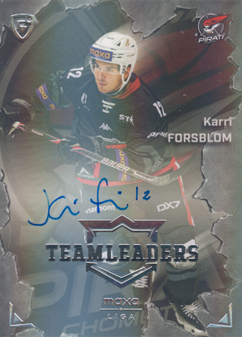 Forsblom Karri 25-26 GOAL Cards Maxa liga Team Leaders Auto Platinum #TL-06