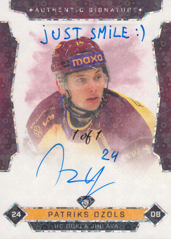 Ozols Patriks 25-26 GOAL Cards Maxa liga Authentic Signature Platinum Neon #JIH-4