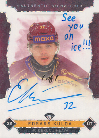 Kulda Edgars 25-26 GOAL Cards Maxa liga Authentic Signature Platinum Neon #JIH-7