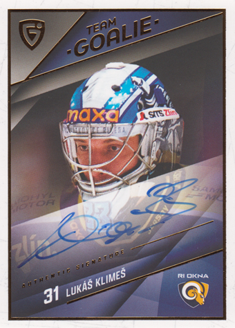 Klimeš Lukáš 25-26 GOAL Cards Maxa liga Team Goalie Auto #SG-34