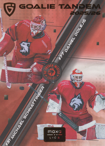 Dolejš Schnattinger 25-26 GOAL Cards Maxa liga Goalie Tandem #GT-1