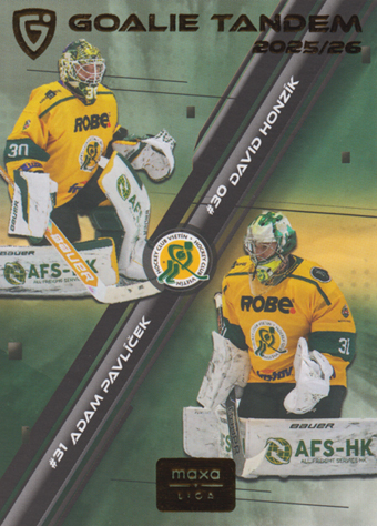 Honzík Pavlíček 25-26 GOAL Cards Maxa liga Goalie Tandem #GT-16