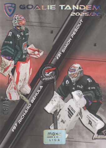 Pešout Běhula 25-26 GOAL Cards Maxa liga Goalie Tandem Platinum #GT-3