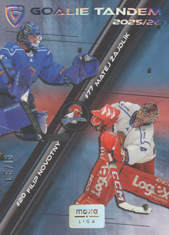 Žajdlík Novotný 25-26 GOAL Cards Maxa liga Goalie Tandem Platinum #GT-13