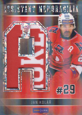 Kolář Jan 25-26 GOAL Cards Maxa liga Assistant Memorabilia Platinum Rainbow #CA-34