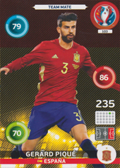 Piqué Gerard 2016 Panini Adrenalyn XL EURO #103