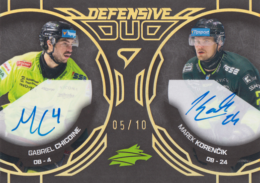 Chicoine Korenčík 25-26 Tipsport Liga Defensive Duo Gold Auto #DDS-HD