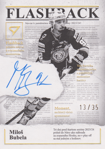 Bubela Miloš 25-26 Tipsport Liga Flashback Gold Auto #FBS-BU