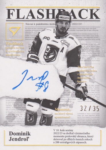 Jendroľ Dominik 25-26 Tipsport Liga Flashback Gold Auto #FBS-DJ