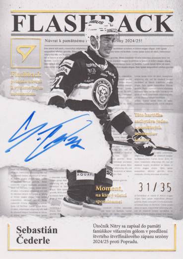 Čederle Sebastián 25-26 Tipsport Liga Flashback Gold Auto #FBS-SC