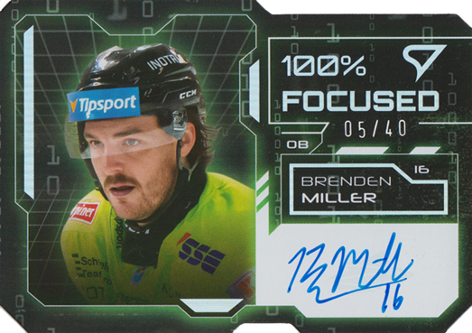 Miller Brenden 25-26 Tipsport Liga 100% Focused Green Auto #FSS-BM
