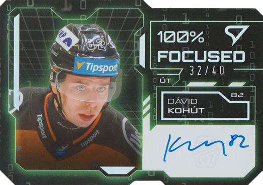 Kohút Dávid 25-26 Tipsport Liga 100% Focused Green Auto #FSS-DK