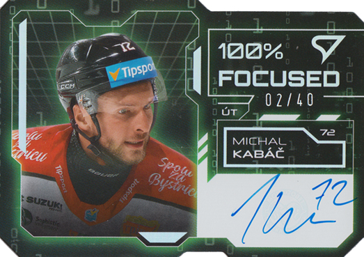 Kabáč Michal 25-26 Tipsport Liga 100% Focused Green Auto #FSS-MK