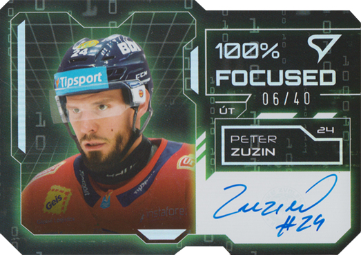 Zuzin Peter 25-26 Tipsport Liga 100% Focused Green Auto #FSS-PZ