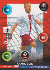 Glik Kamil 2016 Panini Adrenalyn XL Road to EURO #146