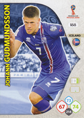 Gudmundsson Jóhann Berg 2018 Panini Adrenalyn XL World Cup #188